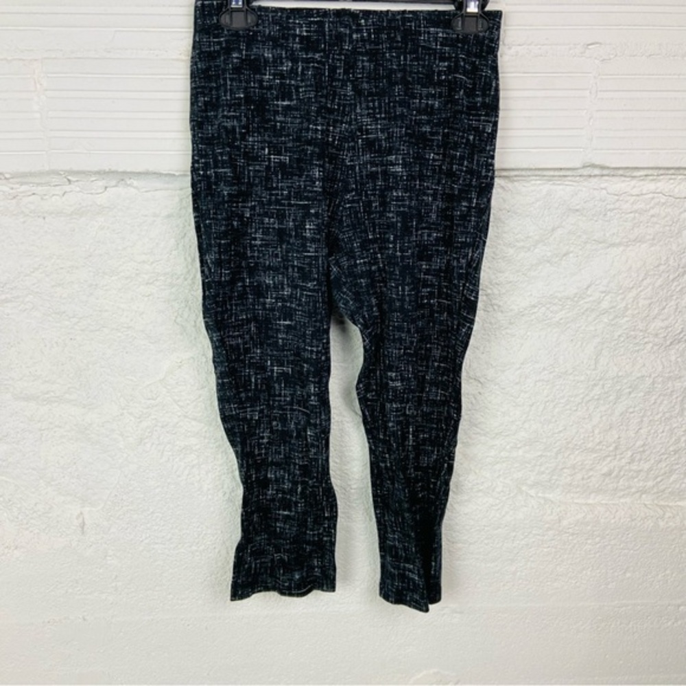 Roaman's Monochrome white & black cotton stretch cropped Pants size medium
